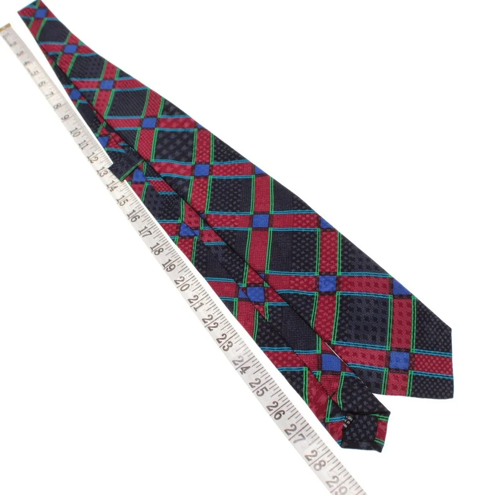 Italo Ferretti NWT Neck Tie in Blue / Multicolor Geometric Print 100% Silk